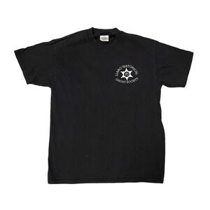 LLANNO Historical Ghost Society Mens Crew Neck Tee Short Sleeve Black SZ Medium